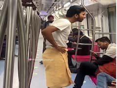 WATCH: Man Boards Delhi Metro Wearing A Towel, Netizens Are Left In Splits