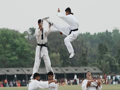 Armed Forces Personnel Perform Acrobatic Stunts During 262 Corps Day Celebrations. In Pics