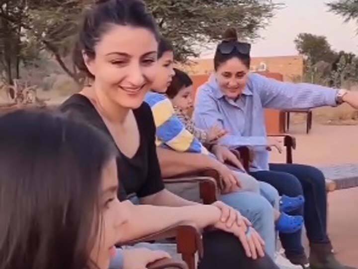 Kareena Kapoor and Soha Ali Khan children Taimur Jeh Inaaya enjoy puppet show in Jaisalmer watch video here Kareena Kapoor और सोहा अली खान ने जैसलमेर में बच्चों के दिखाया पपेट शो, ट्रिप का वीडियो हो रहा वायरल