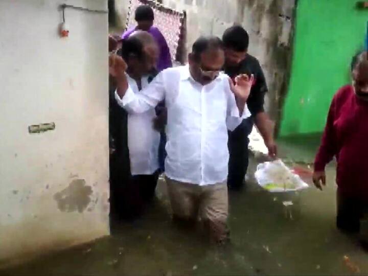 YSRCP leaders, including MLA Bhumana Karunakar Reddy, and local officials visit cyclone-affected areas in Tirupati. (Source: ANI)