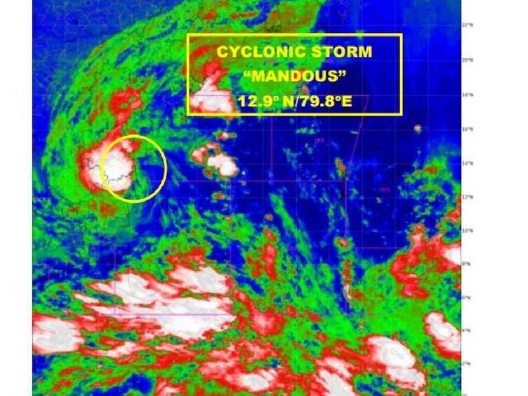 mandous cyclone has formed into deep depression further convert into low pressure imd Cyclone Mandous: 