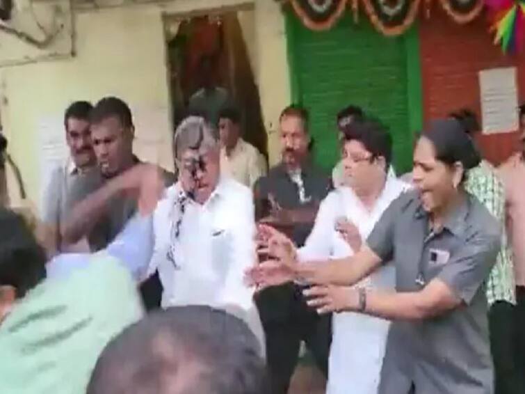 Ink Thrown At Maharashtra Minister Over Comment On BR Ambedkar video goes viral அம்பேத்கர், பூலேவை அவமதித்தாரா பாஜக அமைச்சர்? திடீரென முகத்தில் கருப்பு மை வீசிய நபர்...நடந்தது என்ன?