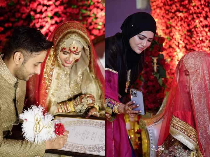 Sahar Afsha Marriage Look:  इस्लाम की राह पर चलने के लिए भोजपुरी क्वीन सहर अफशा ने फिल्मी दुनिया को अलविदा कह दिया था. ग्लैमर वर्ल्ड छोड़ने के तुरंत बाद सहर अफशा ने अरीज शेख के साथ शादी रचा ली थी.