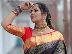 Anasuya Bharadwaj Photos: చీర కట్టిన అనసూయ, తనకి తనే కాంప్లిమెంట్స్ ఇచ్చేసుకుంది