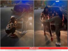 कार पर केक रखा और सड़क पर ही 'सात समंदर' पर लड़कियों ने किया डांस! वीडियो वायरल