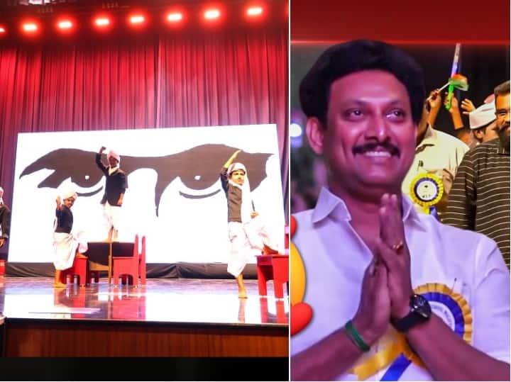 A biographical play on Bharathiyar by Mogappair primary school students Minister Anbil Mahesh Poyyamozhi Watch Video: அசத்தல் நடிப்பால் அதிரவைத்த குட்டி பாரதிகள்; கண்கலங்கிய அமைச்சர் அன்பில் மகேஸ் பொய்யாமொழி