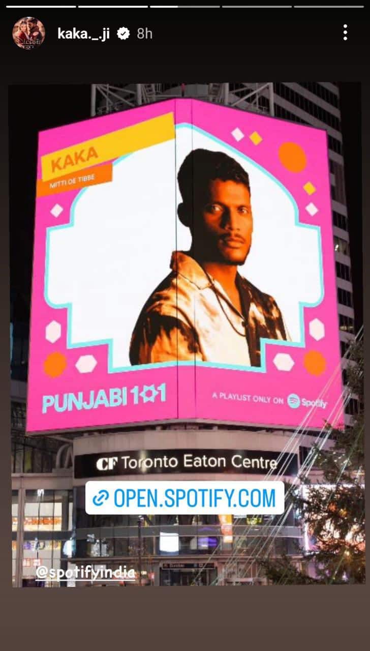 Kaka On Spotify Billboard: ਸਪੌਟੀਫਾਈ ਇੰਡੀਆ ਦੇ ਬਿਲਬੋਰਡ ‘ਤੇ ਨਜ਼ਰ ਆਇਆ ਗਾਇਕ ਕਾਕਾ, ਗਾਇਕ ਨੇ ਤਸਵੀਰ ਕੀਤੀ ਸ਼ੇਅਰ