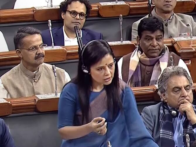 New Delhi: TMC MP Mahua Moitra at Parliament during the ongoing winter  session #Gallery