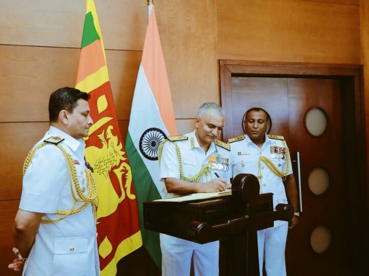 Indian Navy Chief Admiral R Hari Kumar Arrives In Sri Lanka For 4 Days Official Tour Indian Navy Chief: एडमिरल आर हरि कुमार 4 दिवसीय दौरे पर श्रीलंका पहुंचे, जानिए क्यों अहम है नौसेना प्रमुख की यात्रा