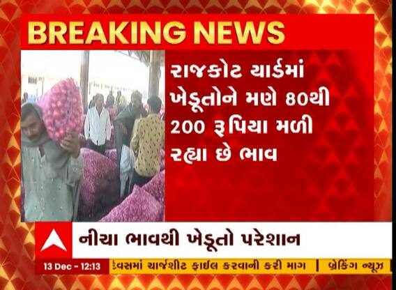 ડુંગળીના પોષણક્ષણ ભાવ ન મળતા ખેડૂતોમાં નિરાશા, મણ દીઠ રૂપિયા 80થી 200ના બોલાયા ભાવ