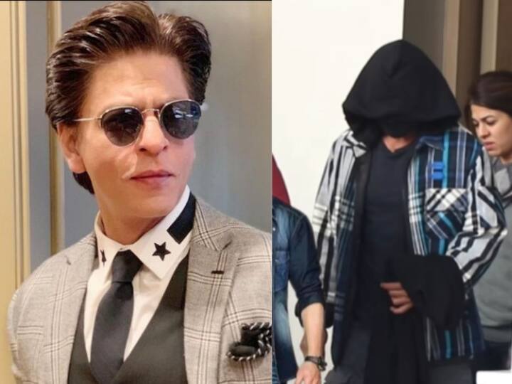 shah rukh khan hides his face netizens comment on Pathaan actor viral video Shah Rukh Khan:  'तोंड का लपवत आहे?'; शाहरुख खान ट्रोलर्सच्या निशाण्यावर