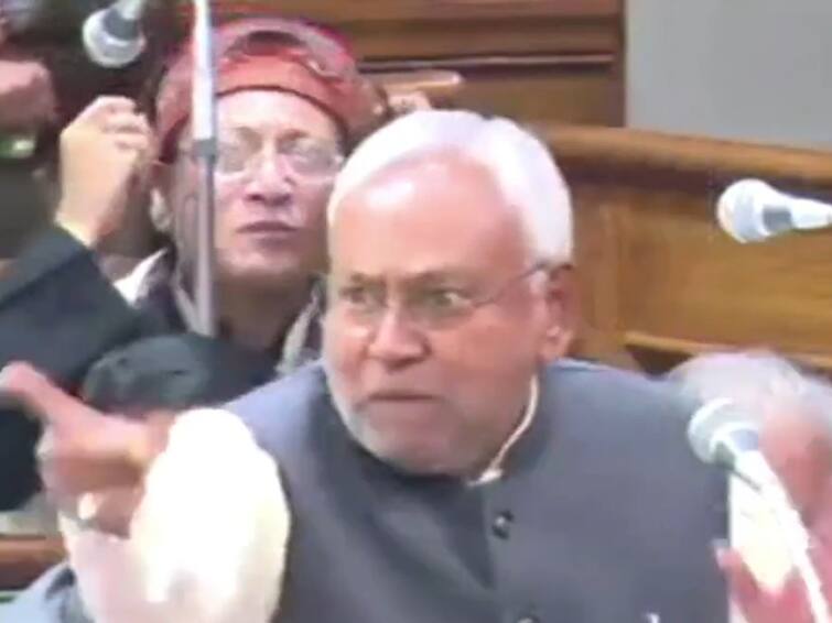 Bihar CM Nitish Kumar Loses His temper in State Assembly as LoP Vijay Kumar Sinha Questions on Liquor Ban 'Sharabi Ho Gaye Tum Log': Nitish Kumar Loses Cool In Assembly As BJP Questions Liquor Ban. WATCH