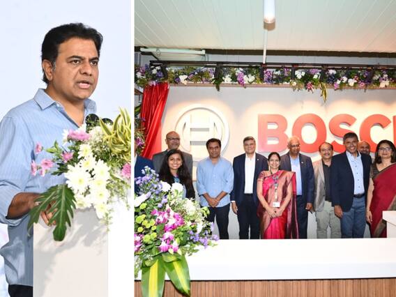 BosCh KTR : ఇండియాలో మూడో వంతు ఉద్యోగాలు హైదరాబాద్లోనే - బోష్ స్మార్ట్ క్యాంపస్ ప్రారంభించిన కేటీఆర్ ! BosCh KTR : ఇండియాలో మూడో వంతు ఉద్యోగాలు హైదరాబాద్లోనే - బోష్ స్మార్ట్ క్యాంపస్ ప్రారంభించిన కేటీఆర్ !