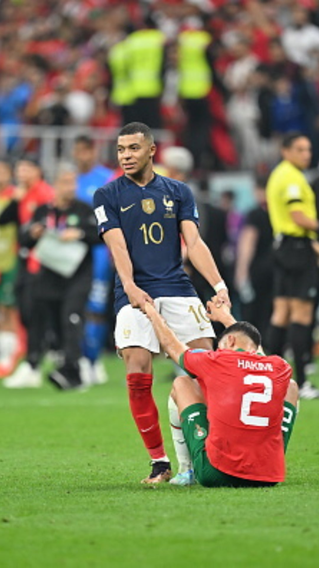 FIFA World Cup 2022: Kylian Mbappe consoles Morocco's Achraf