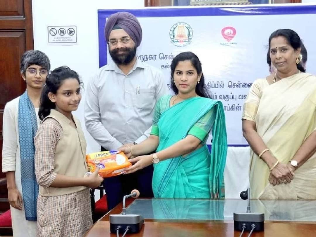 Chennai Mayor launched free sanitary napkins scheme for 6th to 12th std