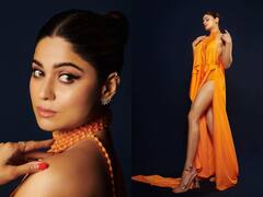 Shamita Shetty's Orange Backless Gown Is The Talk Of The Town - SEE PICS