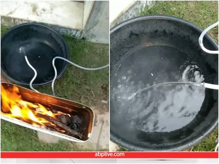 trick of heating water for bathing in winter is Viral Video: जुगाड़ लगाकर पलभर में पानी को किया गर्म, आप भी देखें कमाल का वीडियो