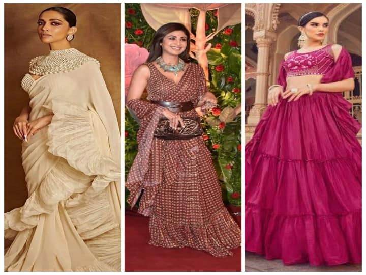 Fashion Tips:अगर आप किसी पार्टी या वेडिंग में बहुत ही स्टाइलिश ड्रेस पहनना चाहती हैं. तो चलिए आज हम आपको दिखाते हैं रफल साड़ी के 7 ऐसे लुक्स जिन्हें आप भी ट्राई कर खुद को सेलिब्रिटी लुक दे सकती हैं.