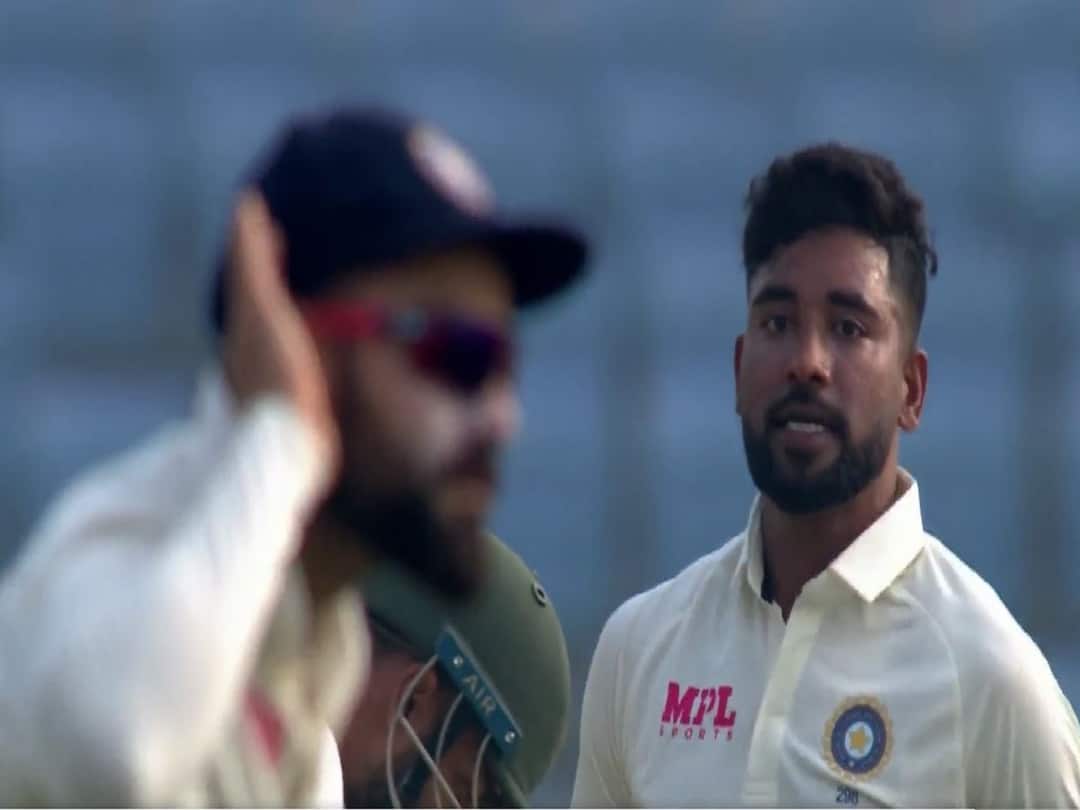 Watch Video IND vs BAN Test Mohammed Siraj's Payback After Litton Das Gesture Virat Kohli Joins Watch Video: కింగ్ ఈజ్ బ్యాక్- బంగ్లా బ్యాటర్ లిటన్ దాస్ కు ఇచ్చి పడేసిన కోహ్లీ