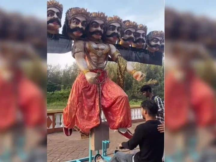 Viral Video marathi news goa artist turns outdoor gym park people will appreciate his talent Viral Video : इथे लोक रावणासोबत करतात व्यायाम! गोव्यातील अनोख्या जिमचा व्हिडिओ व्हायरल 