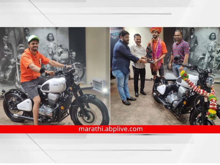 Cricketer Ruturaj Gaikwad bought a new Jawa 42 Bobber bike Know the price and features marathi auto ऋतुराज गायकवाडने खरेदी केली नवीन बाईक; जबरदस्त फीचर्सने आहे सुसज्ज, जाणून घ्या किती आहे किंमत