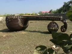 Bhopal News: कलाकारों ने 5 टन कूड़े से बना डाली विश्व की सबसे बड़ी 'रुद्र वीणा', अब देखने के लिये उमड़ी भीड़