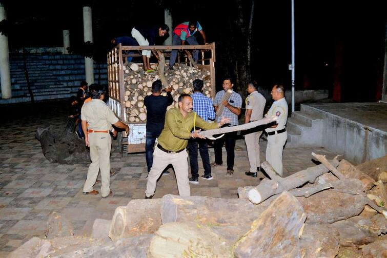 maharashtra news nashik news Nandurbar Police provided wood for cremation in the crematorium Nandurbar News : खाकी वर्दीतील माणुसकी, नंदुरबार पोलिसांनी स्मशानभूमीत जे केलं ते पाहून तुम्हालाही हेवा वाटेल!