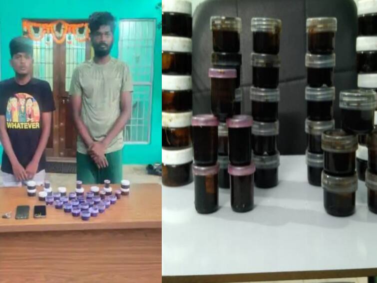 350 ml of Hashish which is a purified resinous extract of the hemp plant used as a hallucinogen was seized poppy drug marijuana Crime : அதிர்ச்சி.. பல்லாவரம் சந்தையில் கஞ்சா ஆயில்.. கல்லூரி மாணவர்களை கைது செய்த காவல்துறை.. நடந்தது என்ன?