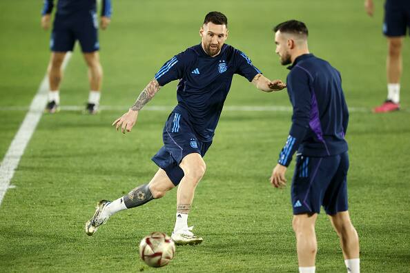 Messi also has a chance to win the Golden Ball, along with Golden Boot. He can become the 1st player in FIFA WC history to win FIFA WC Golden Ball award twice. Pic: Getty Images