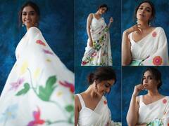Keerthy Suresh: ’வெள்ளை நிறமே வெள்ளை நிறமே’ பூ போட்ட புடவையில் பூவாக கீர்த்தி சுரேஷ்!