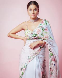 Shehnaaz Gill Turns An Epitome Of Grace In A Floral Printed Saree, See PICS