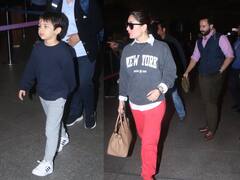Kareena Saif Pics: बेटे तैमूर का बर्थडे मनाने हॉलीडे पर निकले सैफ और करीना, एयरपोर्ट से सामने आई तस्वीरें
