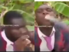 चुपके से सिगरेट पी रहा था, तभी आ गई मम्मी और मुंह पर ही दे मारी चप्पल.. देखिए Video