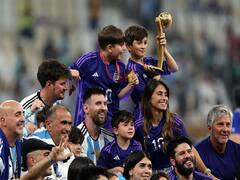 Messi Celebrates Argentina's World Cup Victory With Wife And Children. See Pics