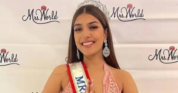 Jammu's Sargam Kaushal is Mrs World 2022 Mrs World 2022: પૂરો થયો 21 વર્ષનો ઇંતજાર, સરગમ કૌશલ બની મિસિસ વર્લ્ડ 2022, તાજ પહેરતા જ થઈ ઈમોશનલ  