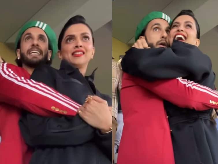 Deepika Padukone and Ranveer Singh watching 2022 FIFA World Cup Final-Watch Video Deepika Ranveer:  ‘ரணகளத்திலும் கிளுகிளுப்பு’..ஃபிஃபா உலகக்கோப்பையை மனைவியுடன் கண்டுரசித்த ரன்வீர்.. வைரல் வீடியோ!