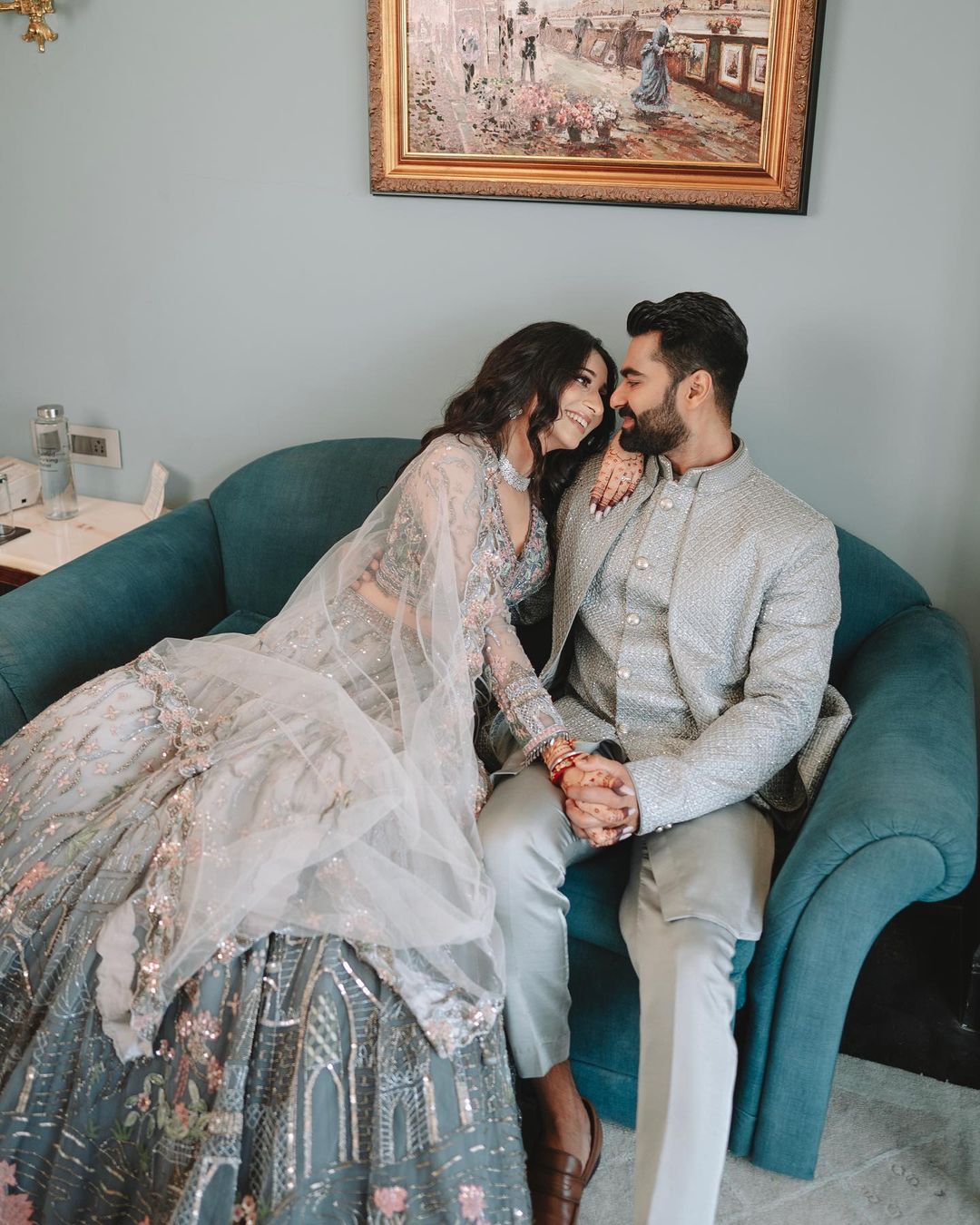 Stunning Pastel-Hued Outfits We Spotted Real Brides In! | Wedding matching  outfits, Indian wedding outfits, Couple wedding dress