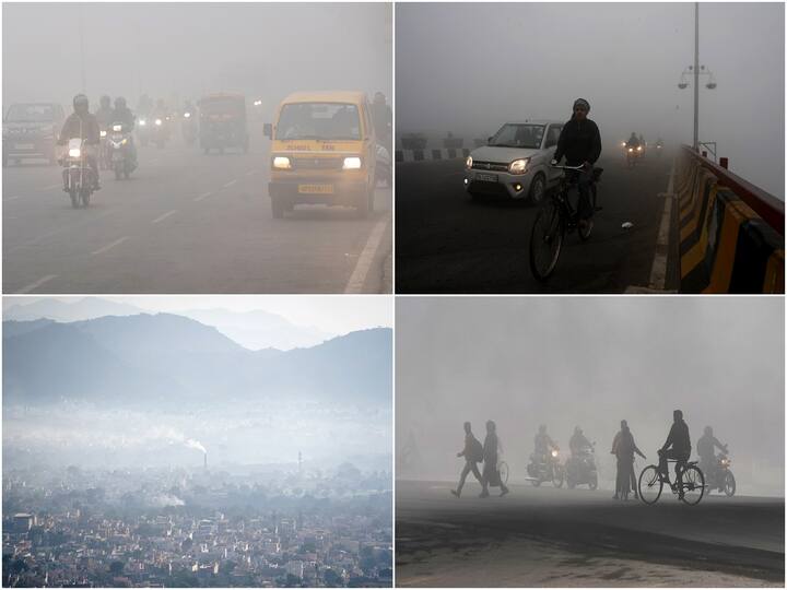Dense smog hung over North India, including national capital Delhi, with low visibility on Monday morning.