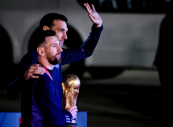 Footballing legend Lionel Messi, in his 16th attempt, lifted the FIFA World Cup trophy after Argentina defeated France in Sunday's summit clash at Qatar's Lusail stadium. Pic: Getty Images 