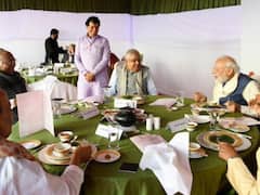 PM Modi Shares Table With Mallikarjun Kharge As MPs Relish 'Millet-Only' Lunch In Parliament. IN PICS