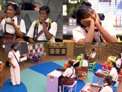 Bigg Boss 6 Tamil school task going to be played in 11th week Bigg Boss 6 Tamil : மழலை மாணவர்களும் க்யூட்டான ஆசிரியர்களும்.. ஆரம்ப பள்ளியாக மாறிய பிபி வீடு!