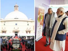 PM Modi Shares Table With Mallikarjun Kharge As MPs Relish 'Millet-Only' Lunch In Parliament. IN PICS