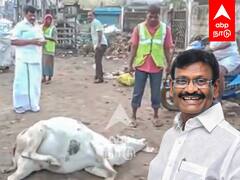 Minister Nasar Helping Cow : பசுவைக் காப்பாற்றிய பால்வளத்துறை அமைச்சர்.. பாராட்டிய பொதுமக்கள்..