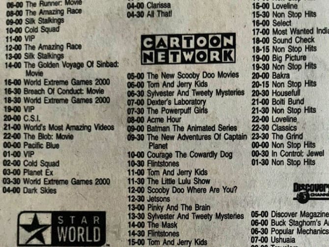 Newspaper Clipping With Cartoon Network Shows Turns Internet Users Nostalgic