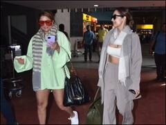 PICS: एयरपोर्ट पर एक साथ स्पॉट हुईं बॉलीवुड बेब्स मलाइका और अमृता अरोड़ा, तस्वीरों में दिखा ग्लैमरस अंदाज