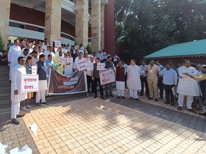 विधान भवनाच्या पायऱ्यांवर राज्य सरकार विरोधात सुरु असलेल्या निदर्शनांमध्ये कॉंग्रेसचे ज्येष्ठ नेतेही सहभागी झाले होते.