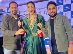 हाथों में ट्रॉफी और चेहरे पर प्रेग्नेंसी ग्लो, 'गुड न्यूज' देने के बाद पहली बार नजर आईं गौहर खान