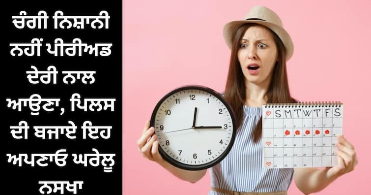 Delayed Periods: Late periods are not a sign of good health, try this home remedy instead of hormone pills Delayed Periods : ਚੰਗੀ ਸਿਹਤ ਦੀ ਨਿਸ਼ਾਨੀ ਨਹੀਂ ਪੀਰੀਅਡ ਦੇਰ ਨਾਲ ਆਉਣਾ, ਹਾਰਮੋਨ ਪਿਲਸ ਦੀ ਬਜਾਏ ਅਪਣਾਓ ਇਹ ਘਰੇਲੂ ਨੁਸਖਾ