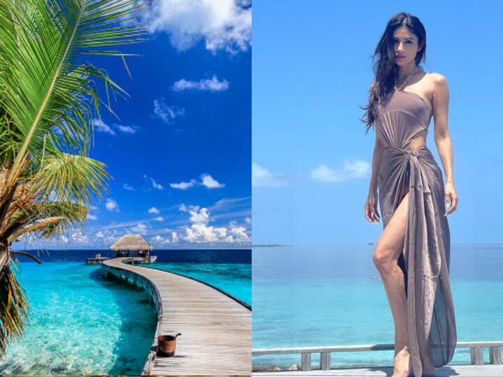 Mouni Roy had gone for a beach vacation in Maldives after the success of her film 'Brahmastra'. Her picture-perfect vacation snaps unmistakably proclaimed style and joy. As she shared some stunning photos of herself swimming, Mouni looked like a water baby. An archipelago of islands in the Indian Ocean, the Maldives is well-known for its opulent water homes. The Maldives, a tropical paradise with white sand beaches that lies south of Sri Lanka, is perfect for a leisure trip, family vacation or adventure. (Image Source: Instagram/Getty)