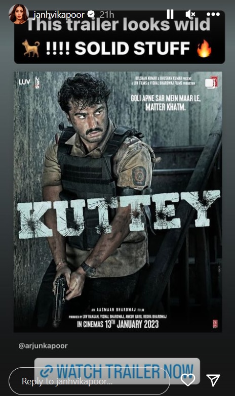Arjun Kapoor's 'Kuttey' Trailer Gets A Shoutout From Ladylove Malaika, Janhvi, Katrina And Others